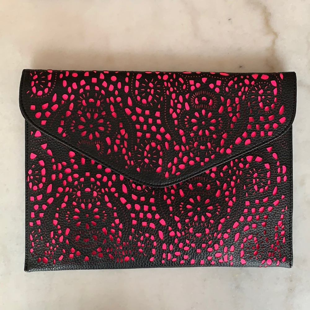 Faux leather envelope purse